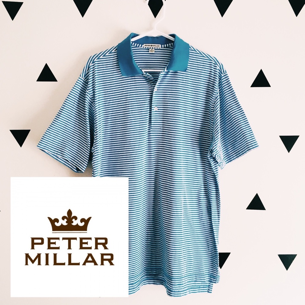 👑 [size: M] Peter Millar Men’s Striped Polo